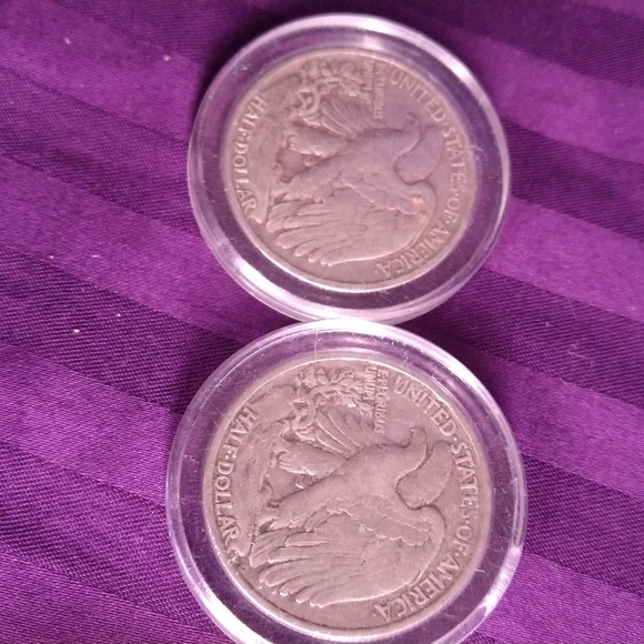 1941 & 1942 walking liberty half dollar - Picture 3 of 3